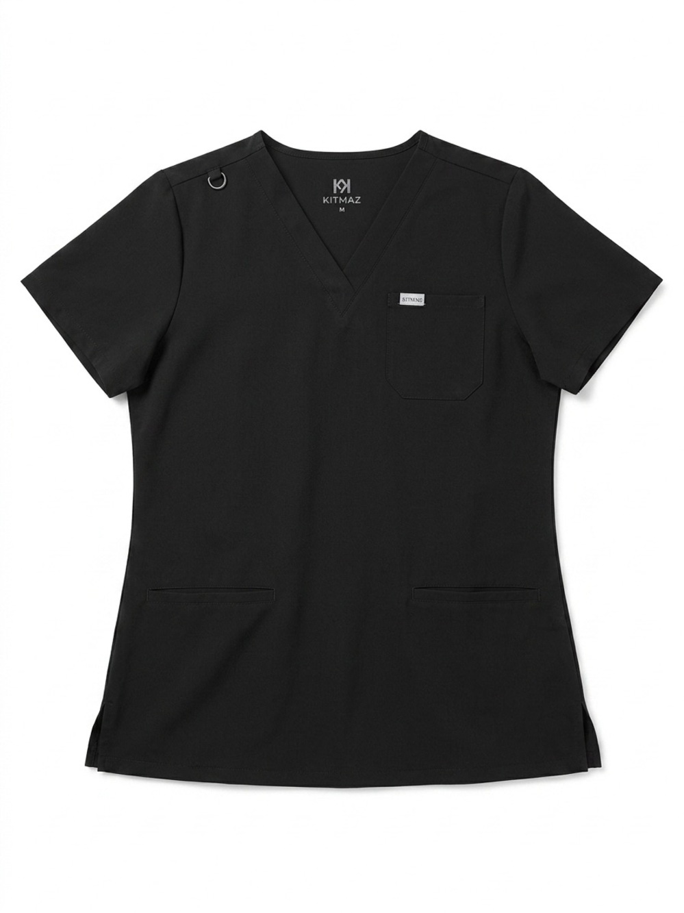 Kittmaz Women’s V-Neck Scrub Top in Black